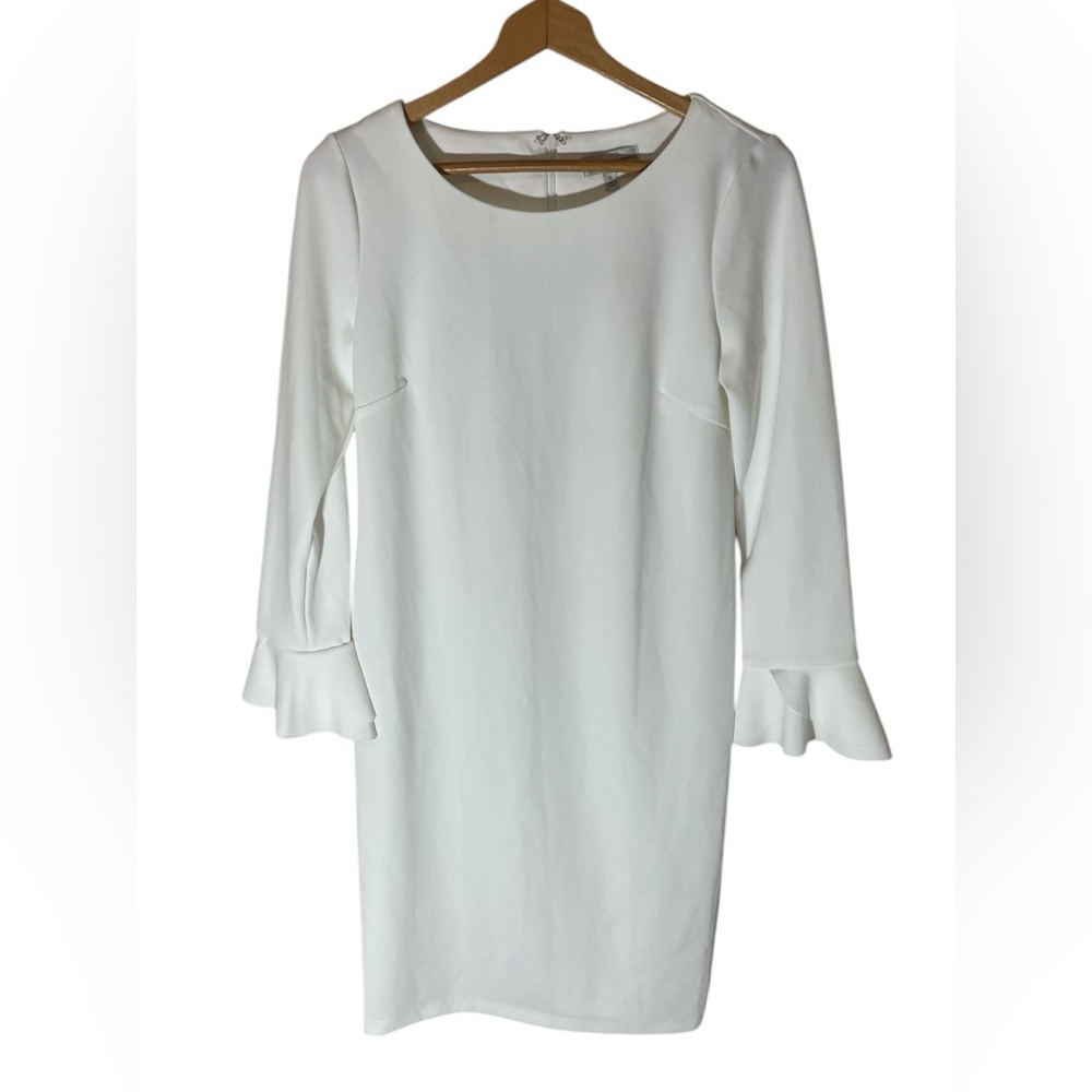 C12- Women’s 8/10 Medium Neiman Marcus ruffle sleeve Classy Dress